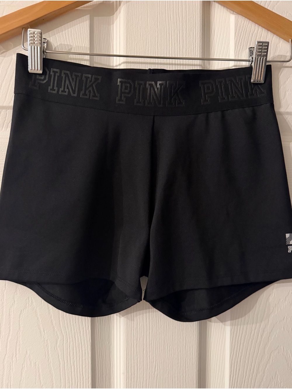 PINK Victoria's Secret Black Logo Waistband Bike Shorts